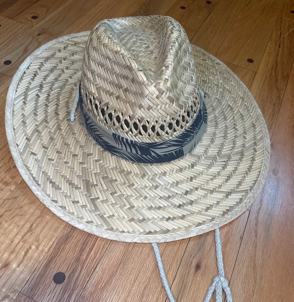 Panama Style Straw Hat Wide Brim Chin Strap Sun Hat Adult
